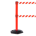 Queue Solutions WeatherMaster Twin 250, Red, 13' Red/White PLEASE WAIT HERE Belt WMRTwin250R-RWPWH130
